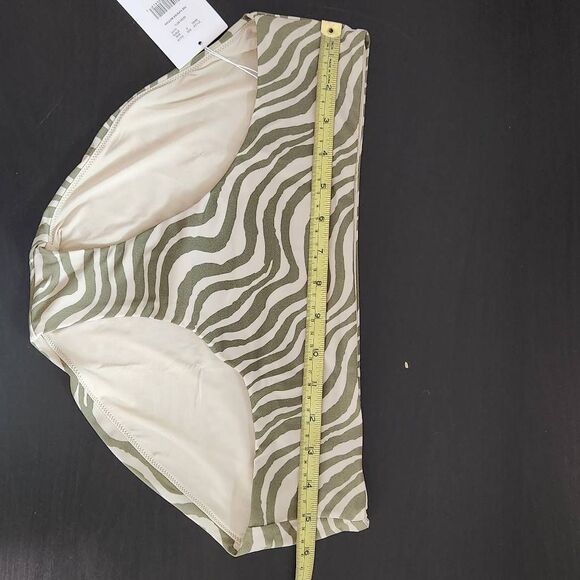 Andie Green and Tan Swim Bottom NWT Medium Green Stripe Andie Swim Bikini Bottom - Picture 5 of 11